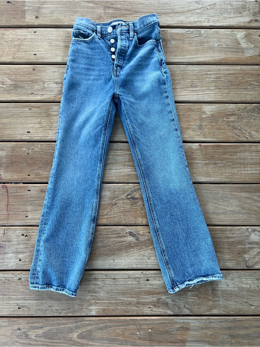 Hudson Button-Fly Straight-Leg Jeans – Size 25